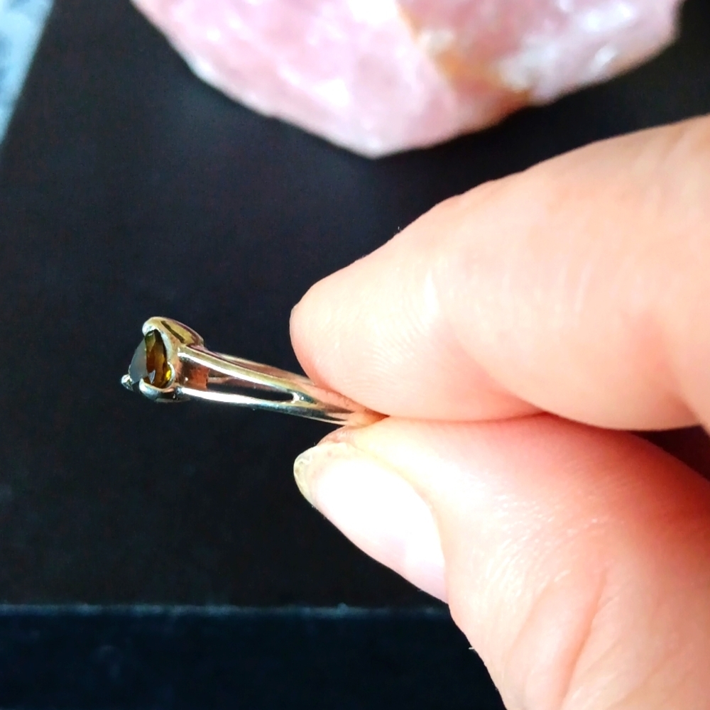 Green Tourmaline Dainty .925 Ring - Picture 3 of 4